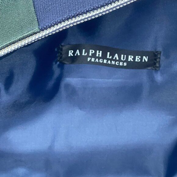 BNWT Ralph Lauren Polo Black Travel Toiletry Cosmetic Bag - Blue w/ Green Accent - Picture 8 of 10